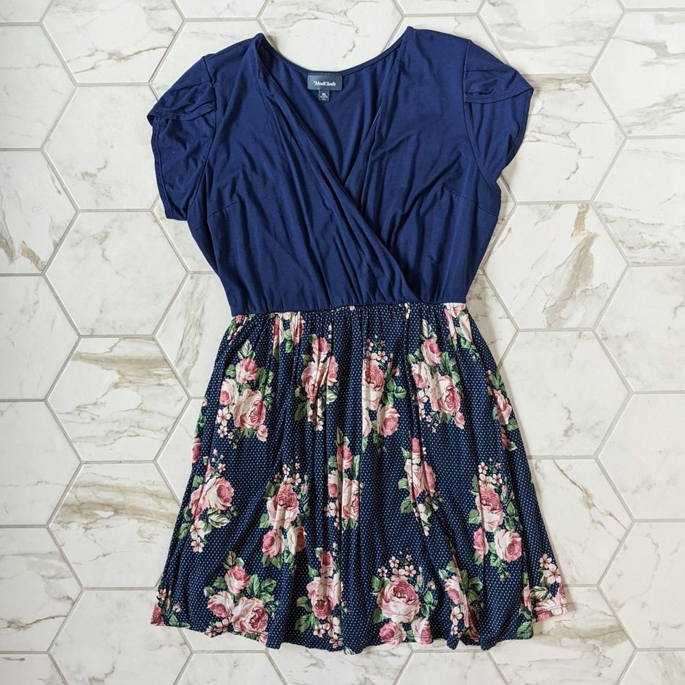 Modcloth Romanic Floral Faux Wrap Dress